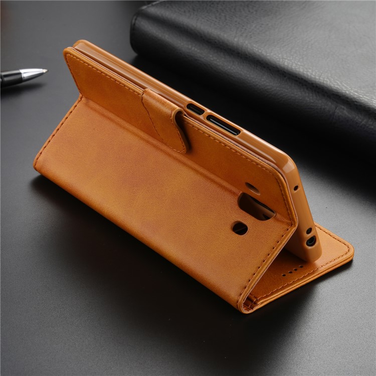 LC.IMEEKE PU Leather Wallet Stand Protective Cover Case with Card Slots for Huawei Mate 10 - Brown-14