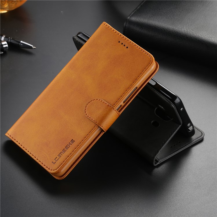 LC.IMEEKE PU Leather Wallet Stand Protective Cover Case with Card Slots for Huawei Mate 10 - Brown-16