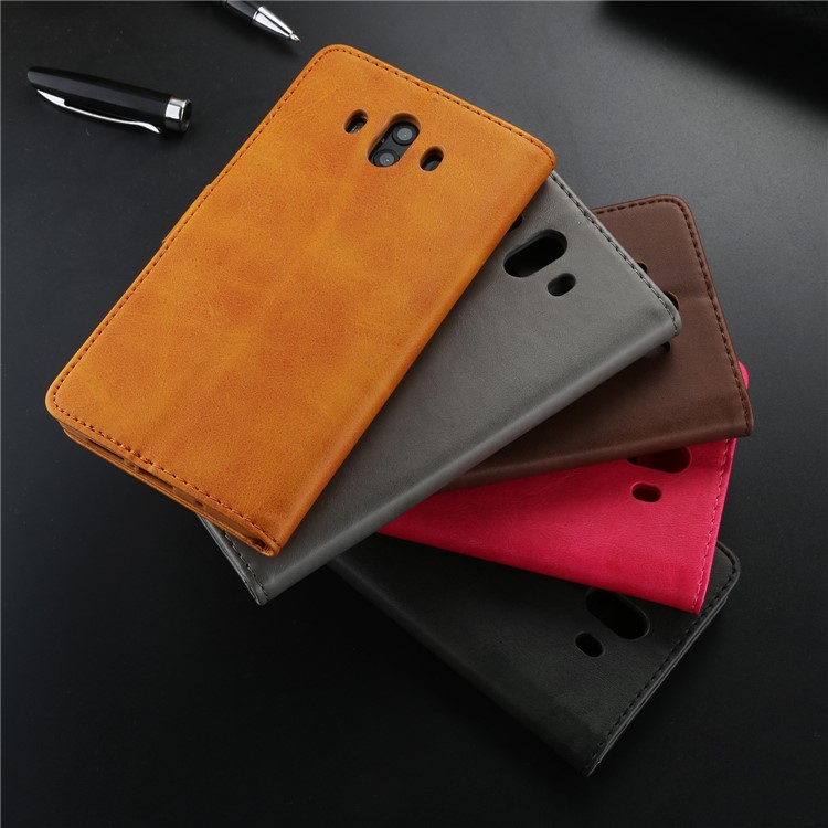 LC.IMEEKE PU Leather Wallet Stand Protective Cover Case with Card Slots for Huawei Mate 10 - Brown-18