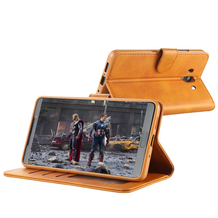 LC.IMEEKE PU Leather Wallet Stand Protective Cover Case with Card Slots for Huawei Mate 10 - Brown-3