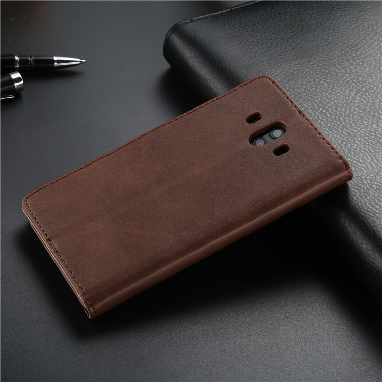 LC.IMEEKE for Huawei Mate 10 PU Leather Wallet Stand Flip Cover Accessory - Coffee-10