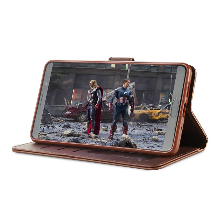 LC.IMEEKE for Huawei Mate 10 PU Leather Wallet Stand Flip Cover Accessory - Coffee-3