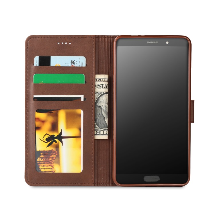 LC.IMEEKE for Huawei Mate 10 PU Leather Wallet Stand Flip Cover Accessory - Coffee-8