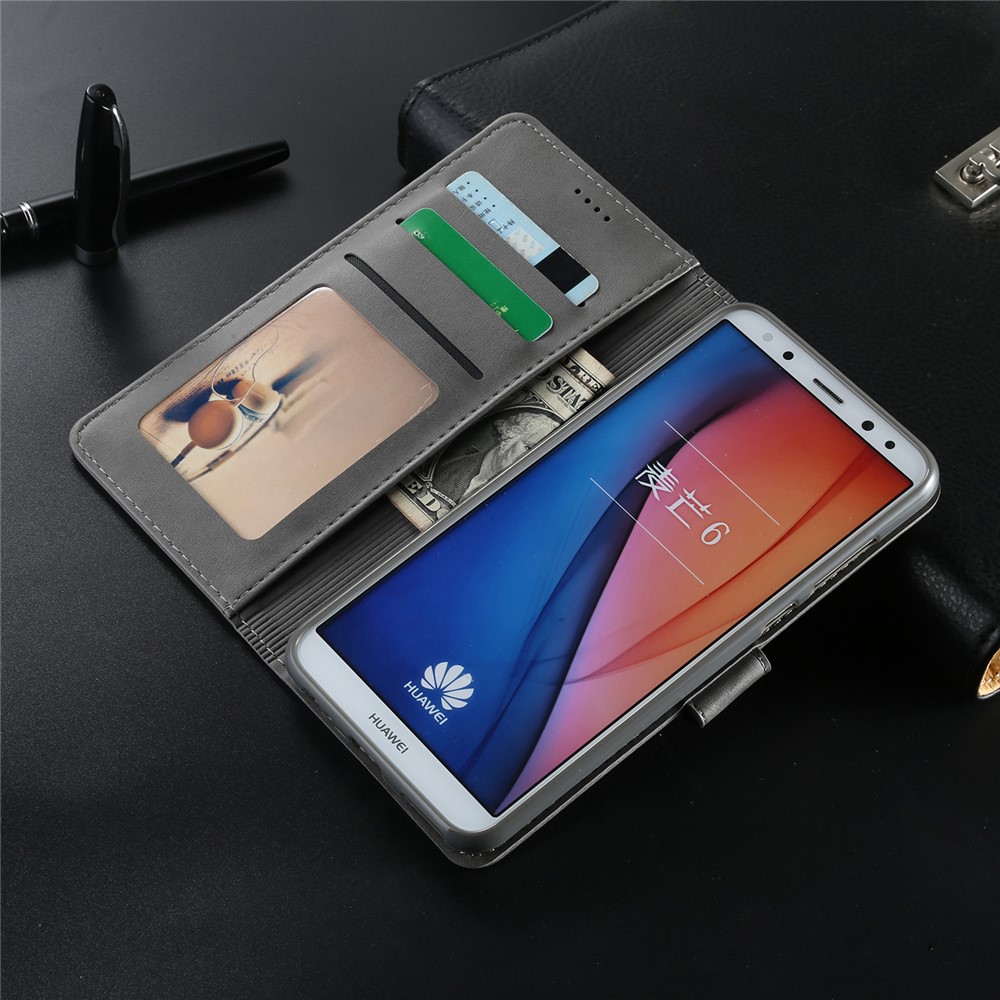 LC.IMEEKE for Huawei Mate 10 Lite / nova 2i / Maimang 6 PU Leather Wallet Stand Case Acessory - Grey-10