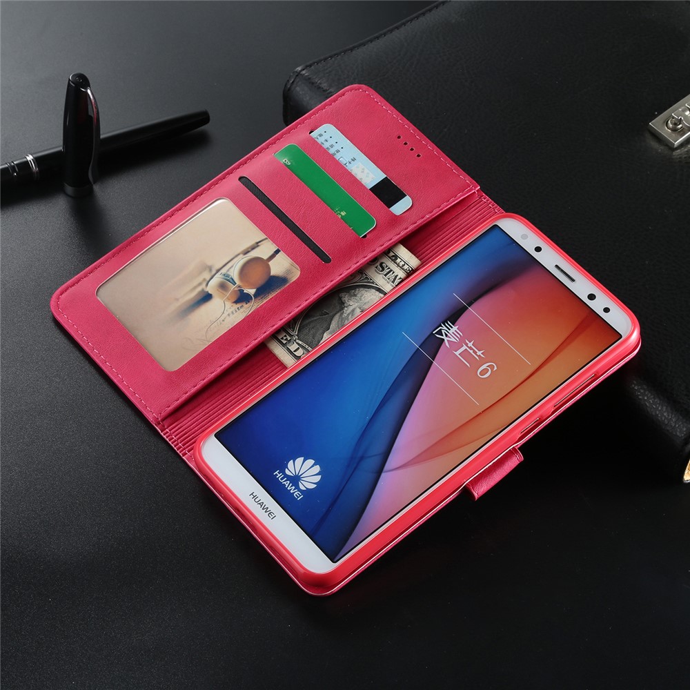 LC.IMEEKE for Huawei Mate 10 Lite / nova 2i / Maimang 6 PU Leather Wallet Stand Flip Shell - Rose-10