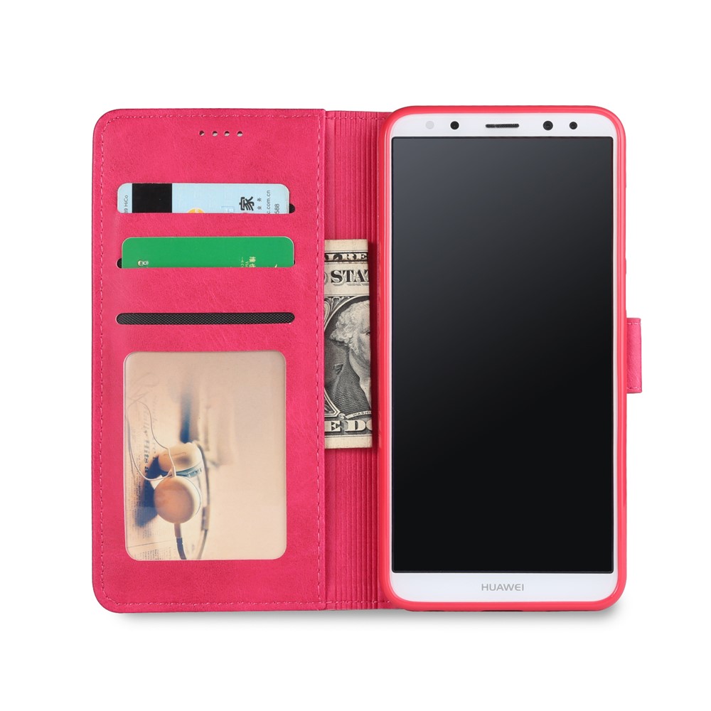 LC.IMEEKE for Huawei Mate 10 Lite / nova 2i / Maimang 6 PU Leather Wallet Stand Flip Shell - Rose-6