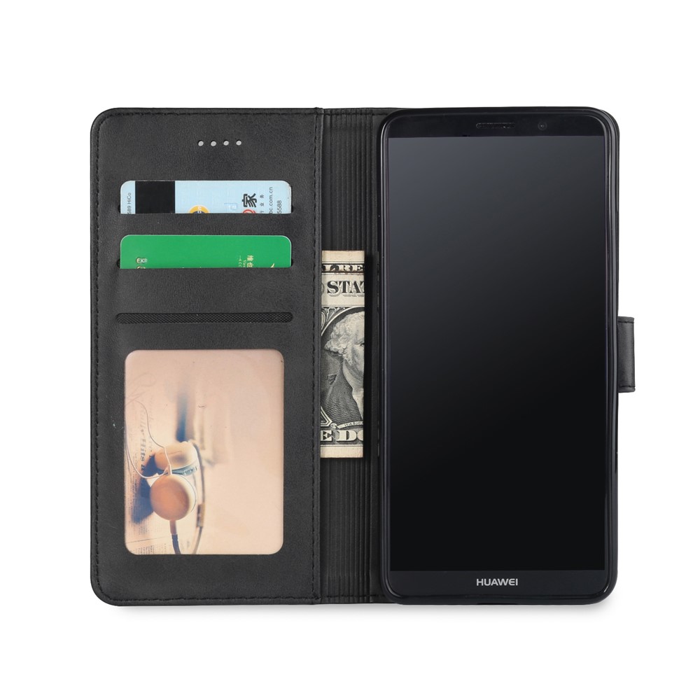 LC.IMEEKE for Huawei Mate 10 Pro PU Leather Wallet Stand Case with Card Slots - Black-4