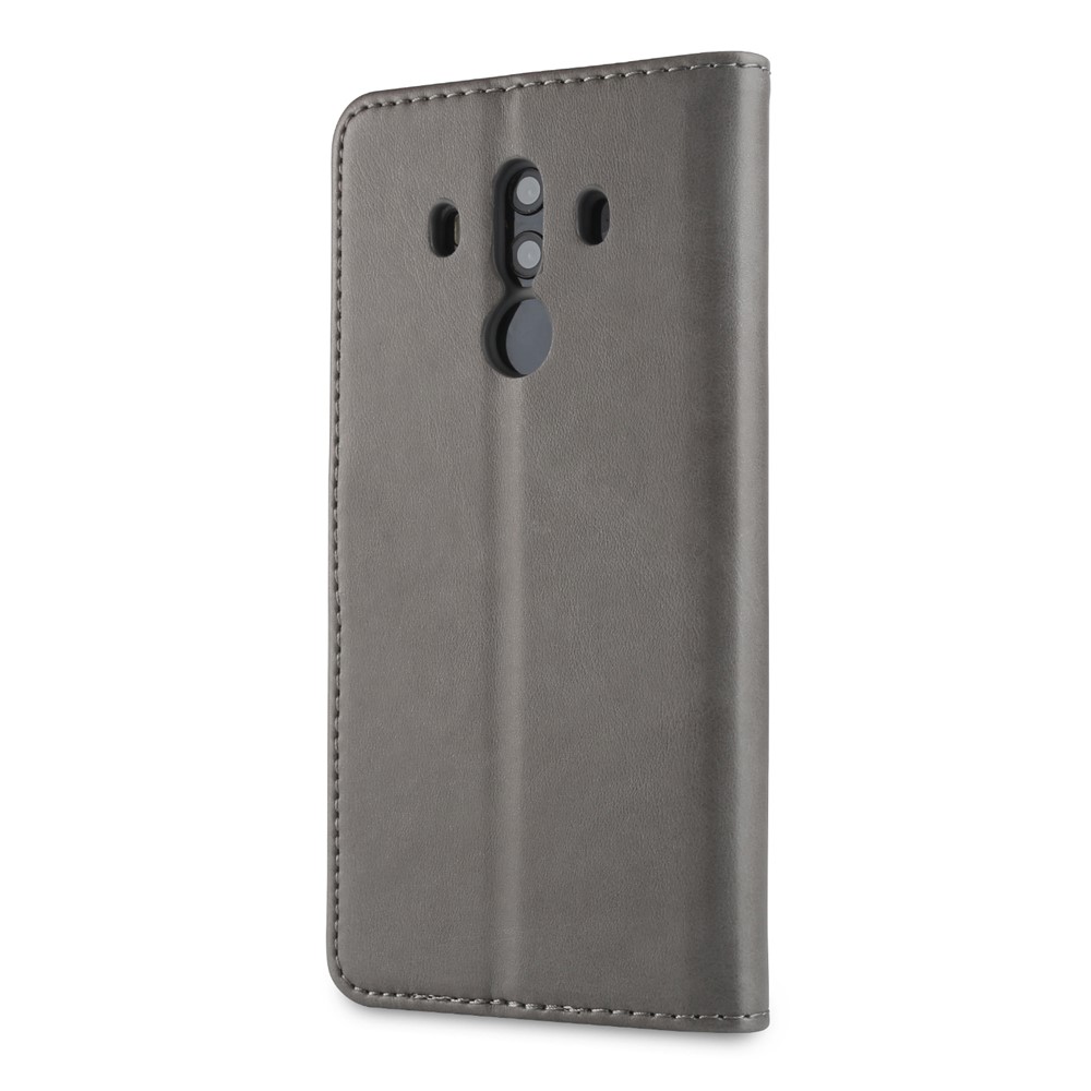 LC.IMEEKE Leather Wallet Shell with Stand for Huawei Mate 10 Pro - Grey-6