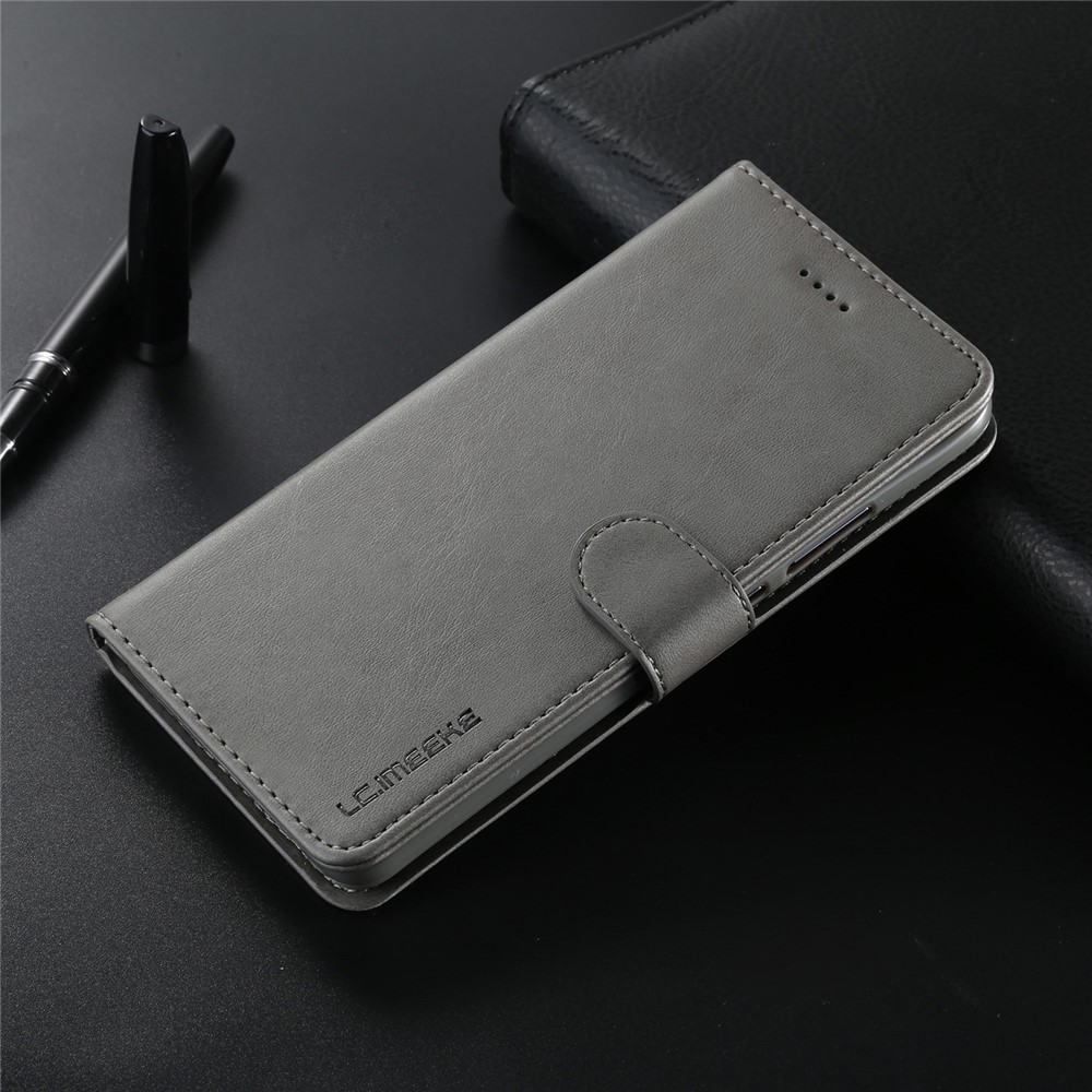 LC.IMEEKE Leather Wallet Shell with Stand for Huawei Mate 10 Pro - Grey-8