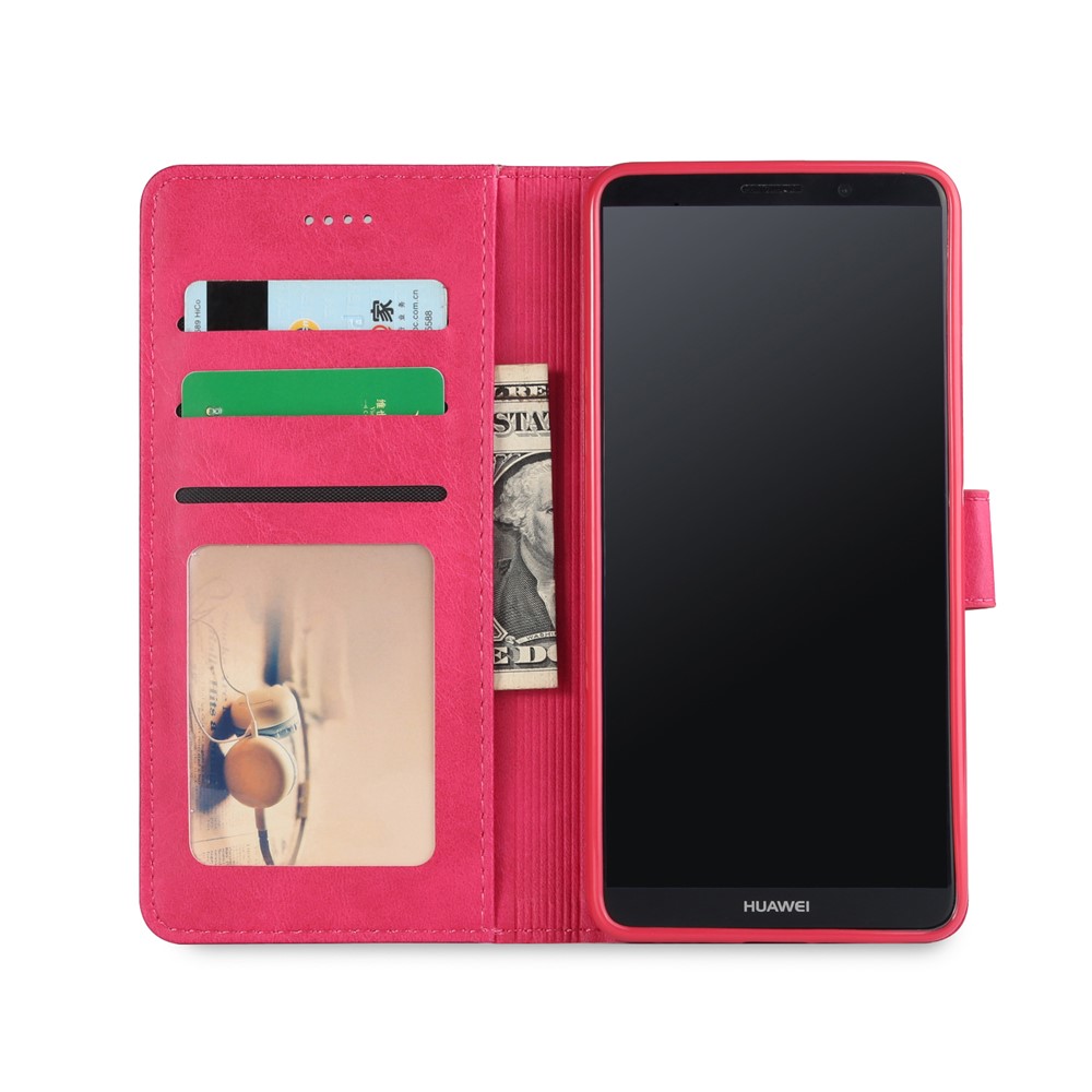 LC.IMEEKE Wallet Leather Stand Phone Cover for Huawei Mate 10 Pro - Rose-6