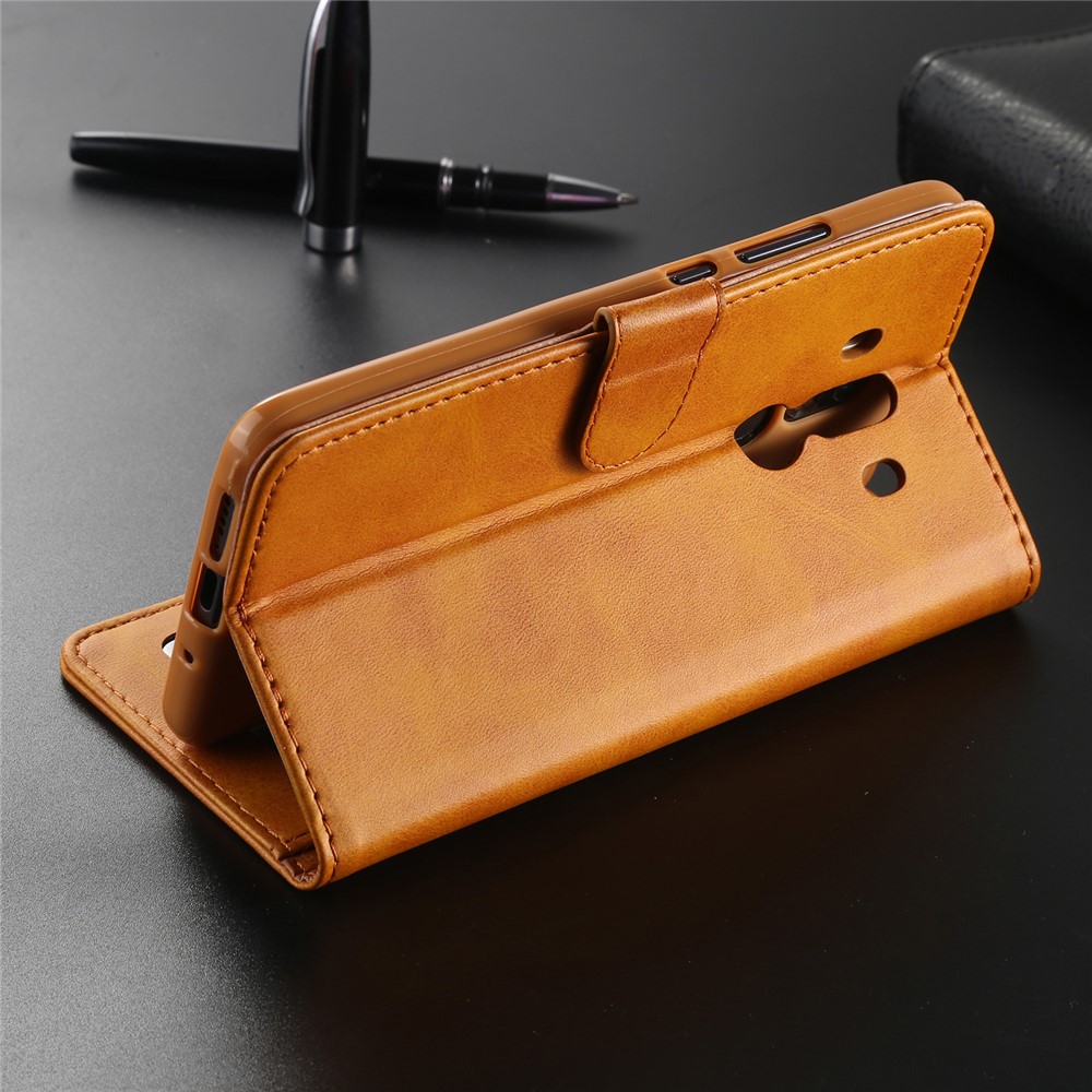LC.IMEEKE PU Leather Protection Cell Phone Case with Card Slots for Huawei Mate 10 Pro - Brown-13
