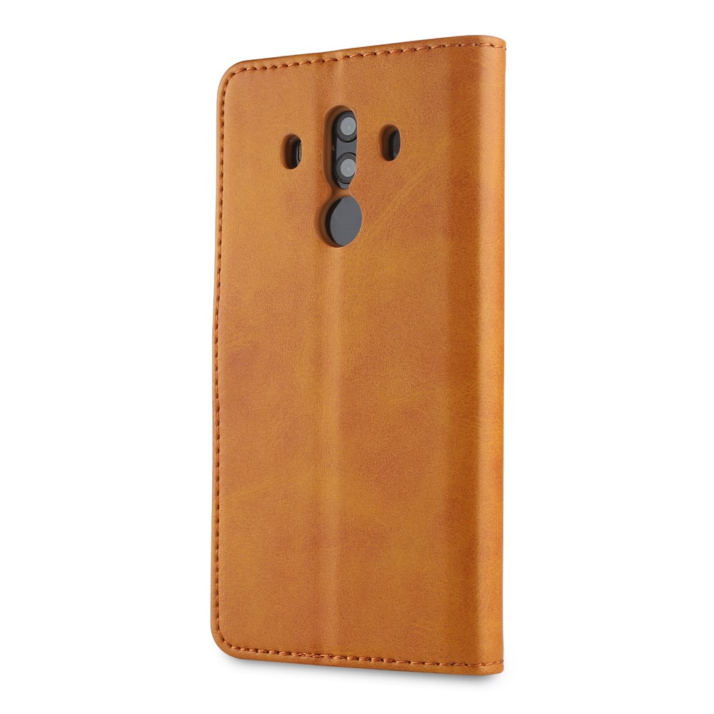 LC.IMEEKE PU Leather Protection Cell Phone Case with Card Slots for Huawei Mate 10 Pro - Brown-4