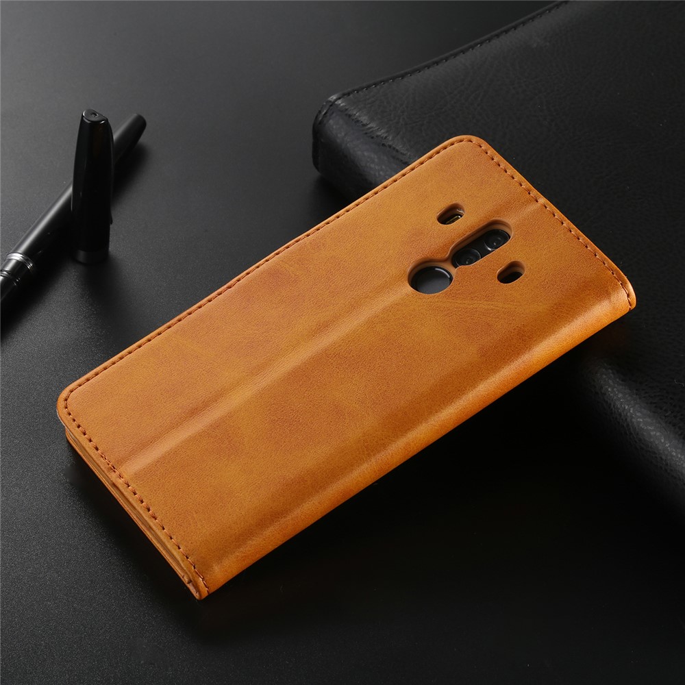 LC.IMEEKE PU Leather Protection Cell Phone Case with Card Slots for Huawei Mate 10 Pro - Brown-9