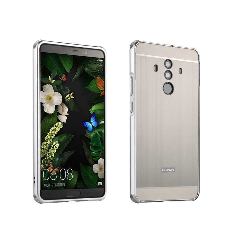 Brushed PC Aluminum Alloy Plated Slide-on Mobile Case for Huawei Mate 10 Pro - Grey-1