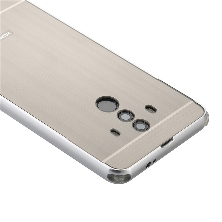 Brushed PC Aluminum Alloy Plated Slide-on Mobile Case for Huawei Mate 10 Pro - Grey-2