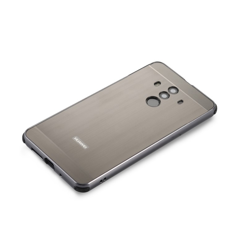 Brushed PC Aluminum Alloy Plated Slide-on Mobile Case for Huawei Mate 10 Pro - Grey-4