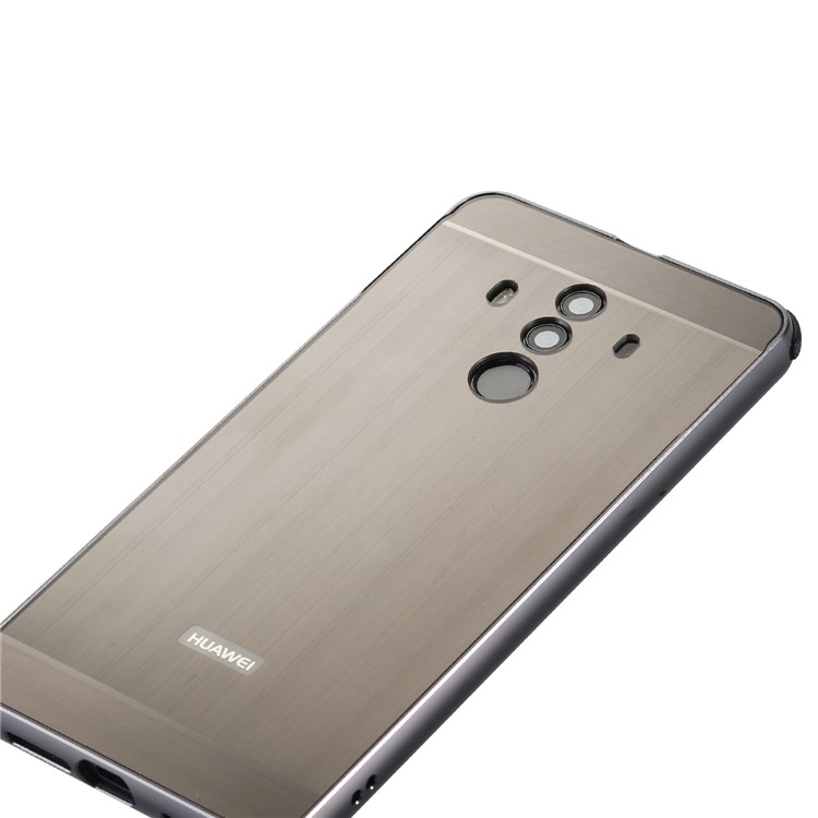 Brushed PC Aluminum Alloy Plated Slide-on Mobile Case for Huawei Mate 10 Pro - Grey-6