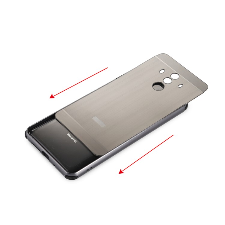 Brushed PC Aluminum Alloy Plated Slide-on Mobile Case for Huawei Mate 10 Pro - Grey-8