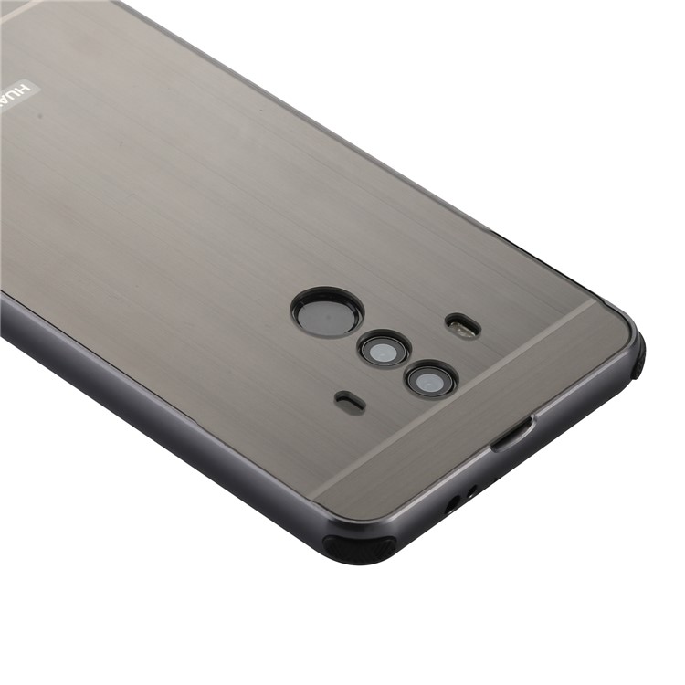 Brushed PC Aluminum Alloy Plated Slide-on Mobile Cover for Huawei Mate 10 Pro - Black-2