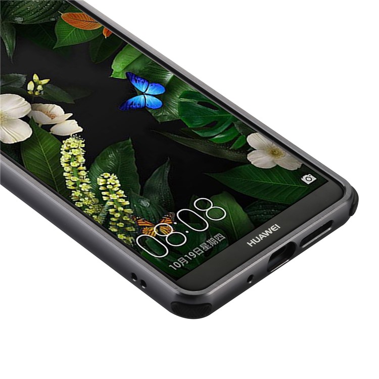 Brushed PC Aluminum Alloy Plated Slide-on Mobile Cover for Huawei Mate 10 Pro - Black-3