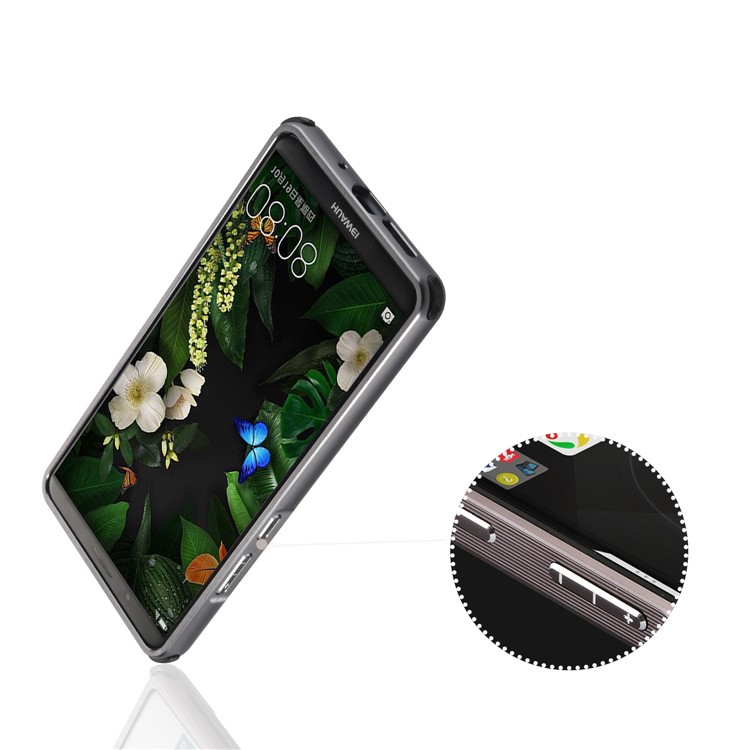 Brushed PC Aluminum Alloy Plated Slide-on Mobile Cover for Huawei Mate 10 Pro - Black-4