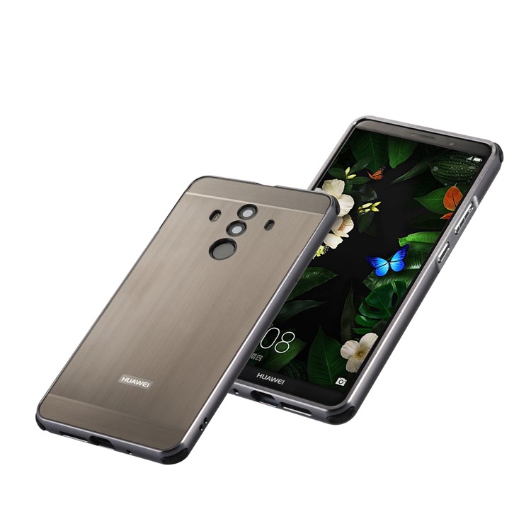 Brushed PC Aluminum Alloy Plated Slide-on Mobile Cover for Huawei Mate 10 Pro - Black-5