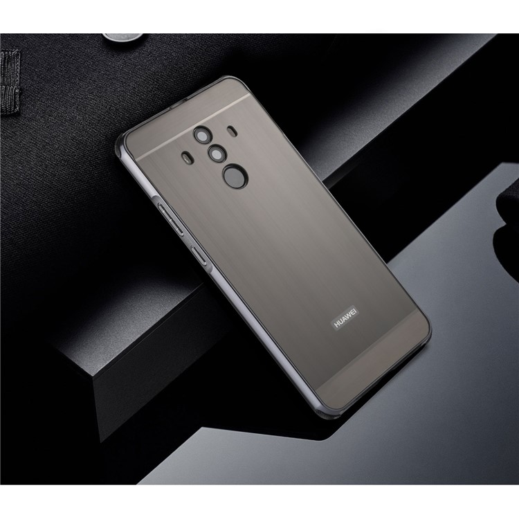 Brushed PC Aluminum Alloy Plated Slide-on Mobile Cover for Huawei Mate 10 Pro - Black-8