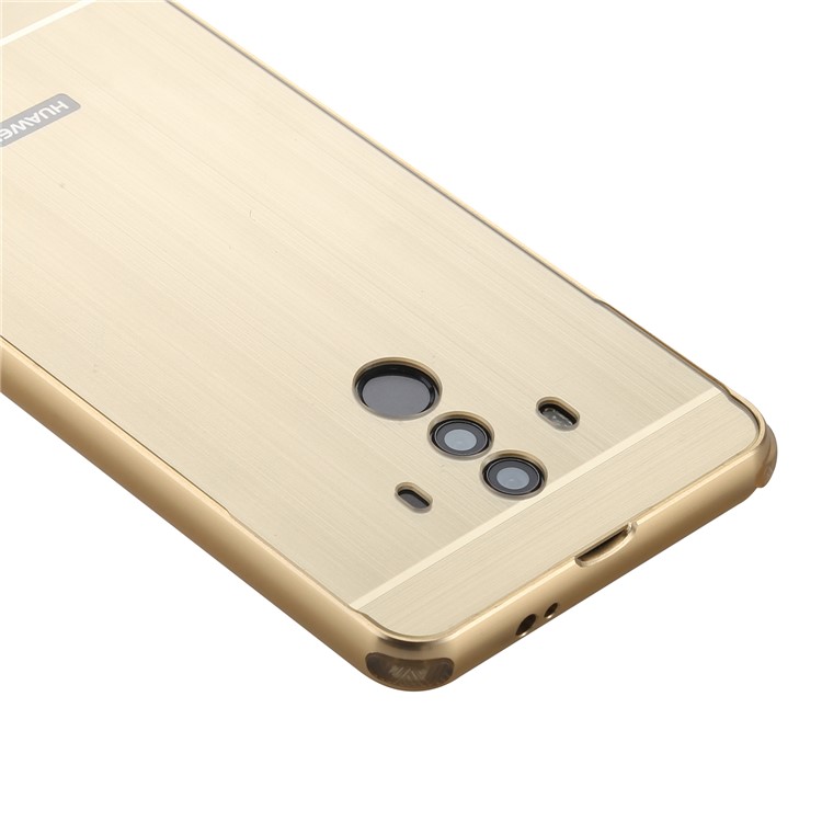 Brushed PC Aluminum Alloy Plated Slide-on Case Accessory for Huawei Mate 10 Pro - Gold-2