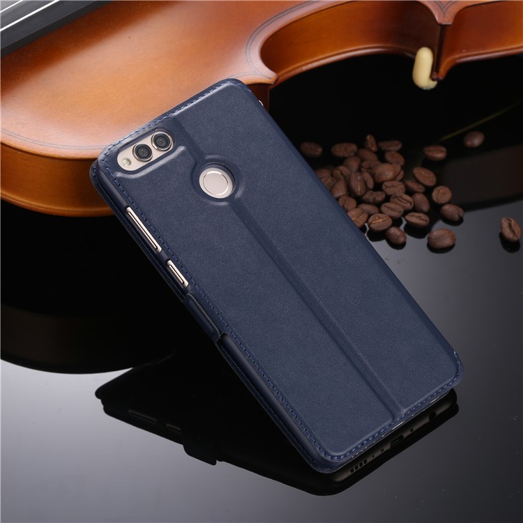 Dual View Window Leather Stand Mobile Cover for Huawei Honor 7X - Blue-2