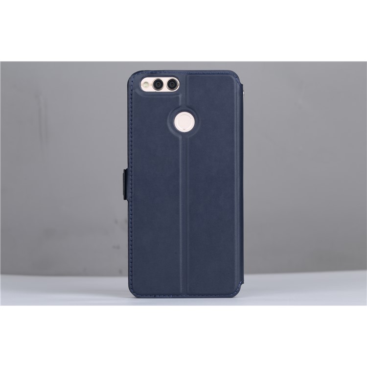 Dual View Window Leather Stand Mobile Cover for Huawei Honor 7X - Blue-5