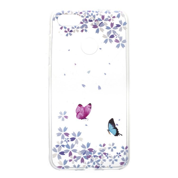 Pattern Printing TPU Case for Huawei Y6 Pro (2017) / Enjoy 7 / P9 lite mini - Butterfly and Flower-1