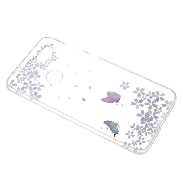 Pattern Printing TPU Case for Huawei Y6 Pro (2017) / Enjoy 7 / P9 lite mini - Butterfly and Flower-4