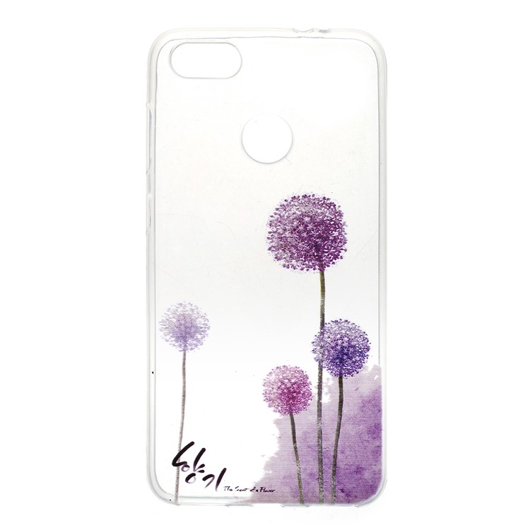 Pattern Printing TPU Cover for Huawei Y6 Pro (2017) / Enjoy 7 / P9 lite mini - Purple Dandelion-1