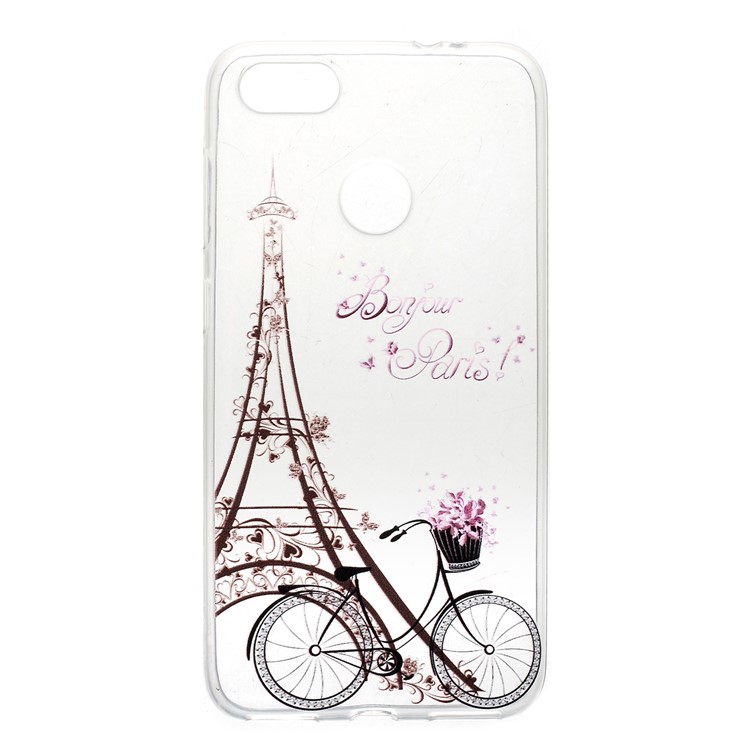 Pattern Printing TPU Shell for Huawei Y6 Pro (2017) / Enjoy 7 / P9 lite mini - Eiffel Tower-1