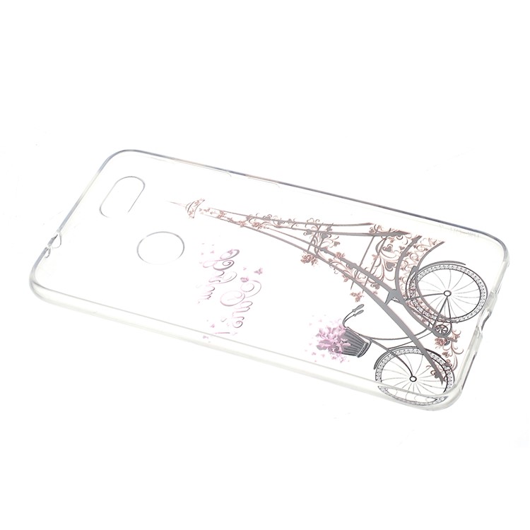 Pattern Printing TPU Shell for Huawei Y6 Pro (2017) / Enjoy 7 / P9 lite mini - Eiffel Tower-3
