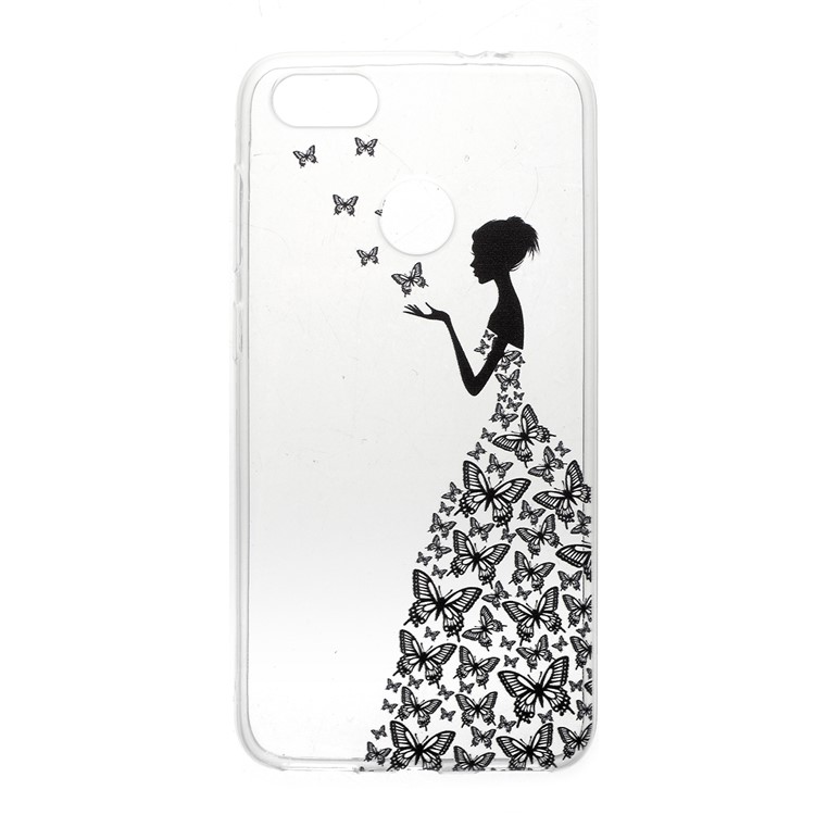 Pattern Printing TPU Casing for Huawei Y6 Pro (2017) / Enjoy 7 / P9 lite mini - Butterfly Girl-1