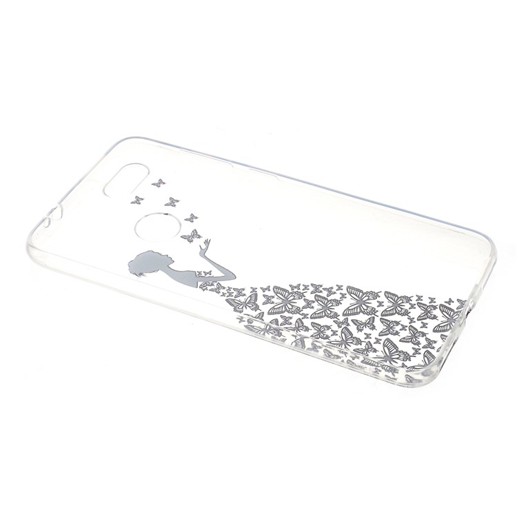 Pattern Printing TPU Casing for Huawei Y6 Pro (2017) / Enjoy 7 / P9 lite mini - Butterfly Girl-3