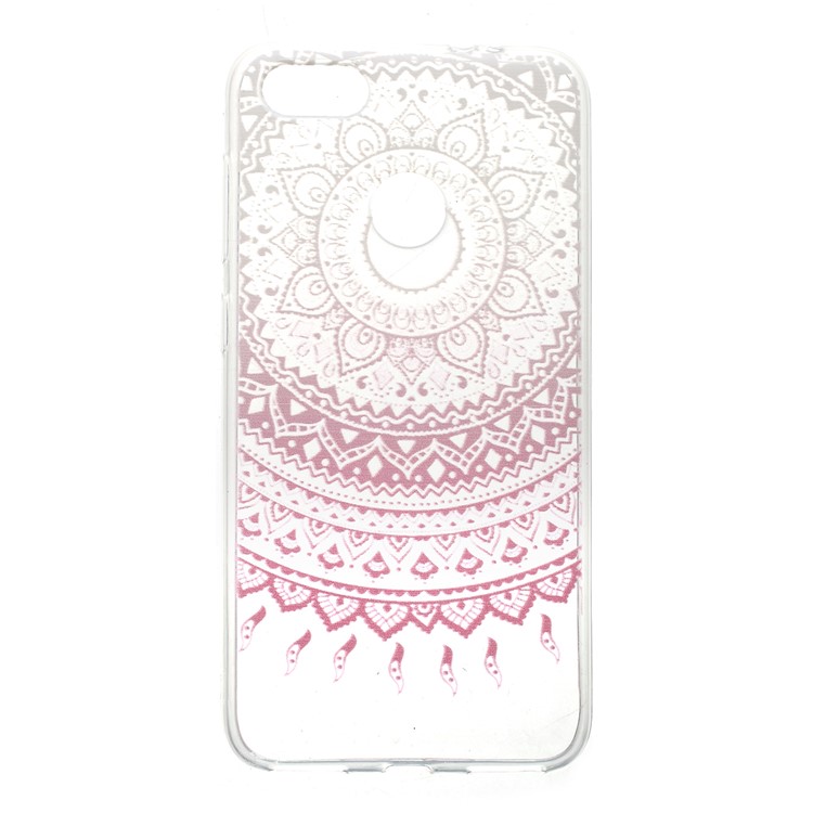 Pattern Printing TPU Mobile Phone Case for Huawei Y6 Pro (2017) / Enjoy 7 / P9 lite mini - Pink Lotus-1