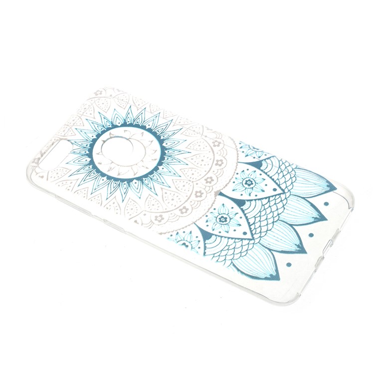 Pattern Printing TPU Mobile Phone Shell for Huawei Y6 Pro (2017) / Enjoy 7 / P9 lite mini - Cyan Lotus-2