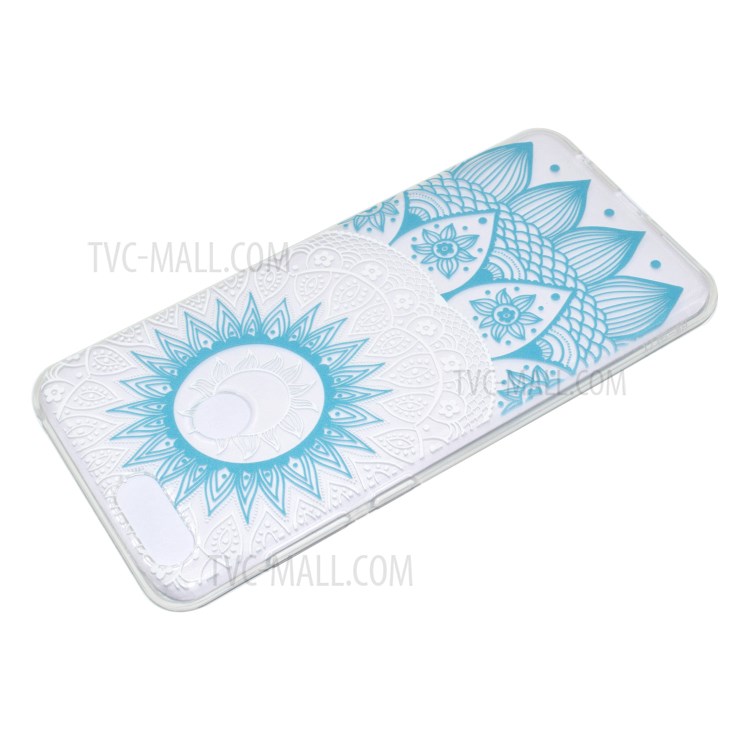 Pattern Printing TPU Mobile Phone Shell for Huawei Y6 Pro (2017) / Enjoy 7 / P9 lite mini - Cyan Lotus-4