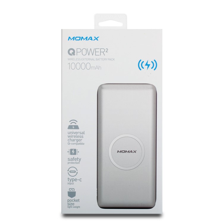 MOMAX QPower 2 Qi Wireless External Battery Pack Mat with 10000mAh Power Capacity for iPhone X/8/8 Plus etc. - White-14