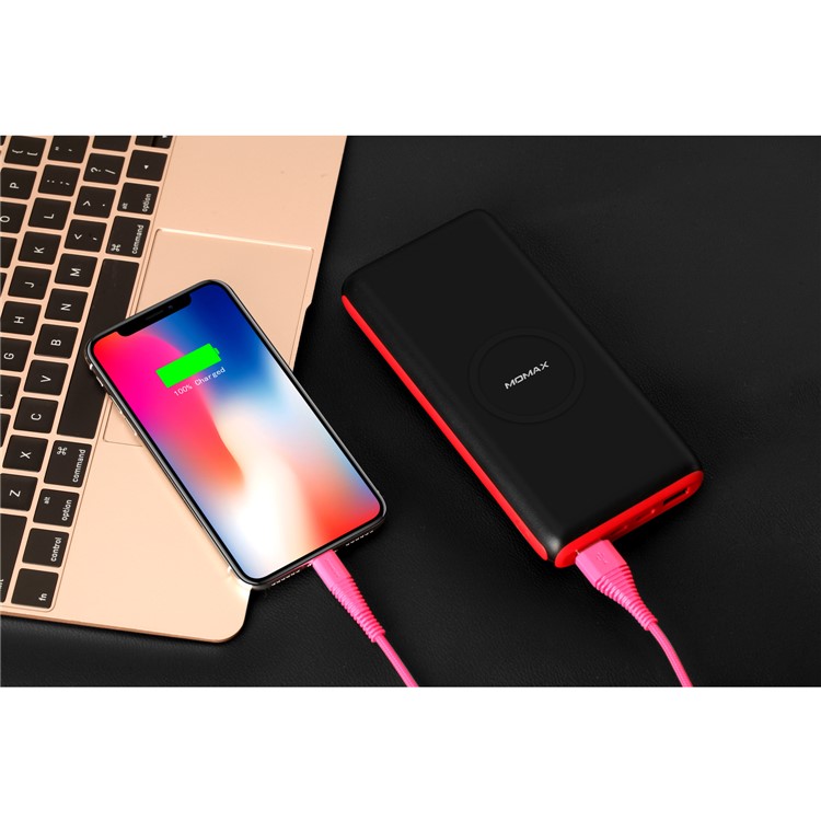 MOMAX Q. Power 2X Wireless-Ladegerät Tragbare 20000mAh USB-Powerbank (unterstützt Keine FOD-Funktion) - Schwarz-10