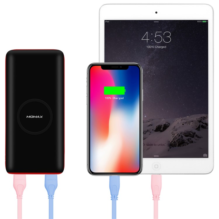 MOMAX Q. Power 2X Wireless-Ladegerät Tragbare 20000mAh USB-Powerbank (unterstützt Keine FOD-Funktion) - Schwarz-9