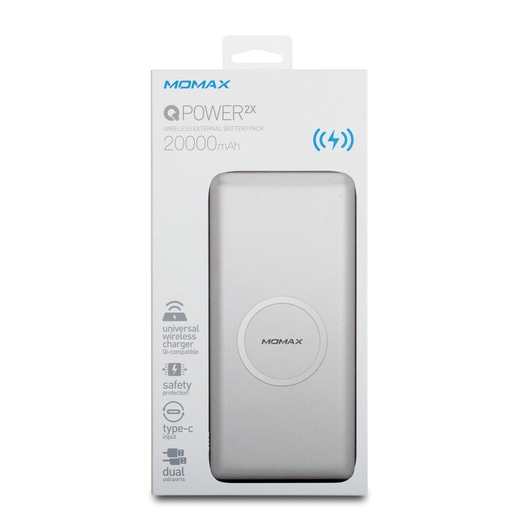 MOMAX Q. Power 2X Wireless-Ladegerät Dual USB Power Bank-Ladegerät Mit Micro / Typ-C Dual-Eingang (keine FOD-Funktion) - Weiß-14