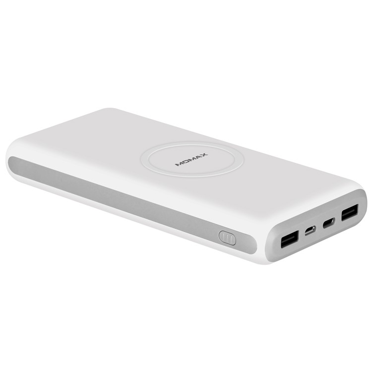 MOMAX Q. Power 2X Wireless-Ladegerät Dual USB Power Bank-Ladegerät Mit Micro / Typ-C Dual-Eingang (keine FOD-Funktion) - Weiß-7