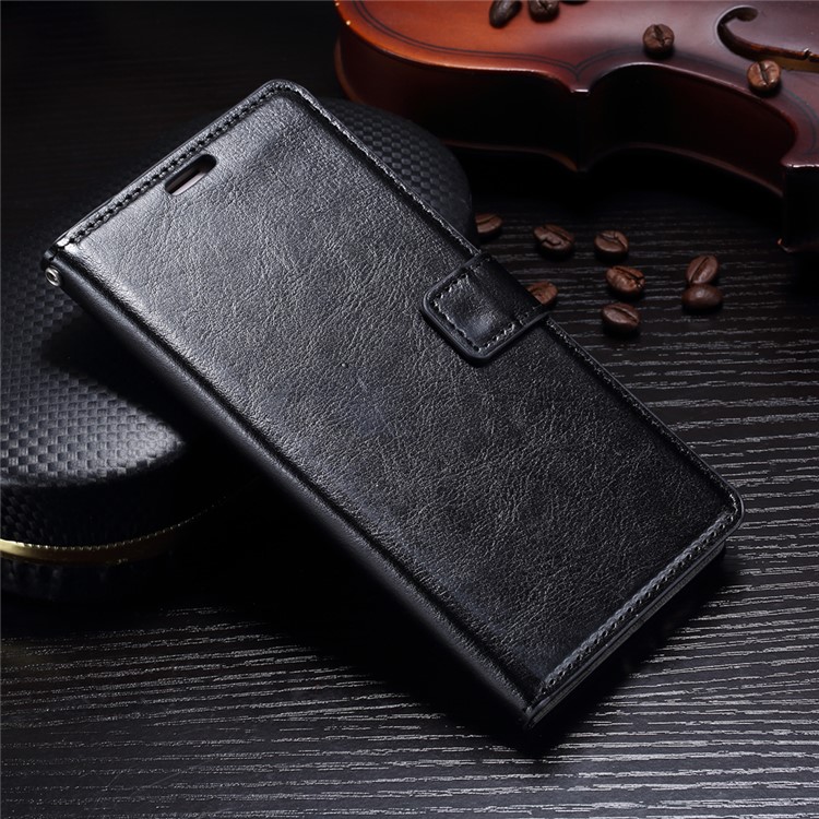 BTRCASE Crazy Horse Leather Wallet Case for Huawei Mate 10 Pro - Black-1