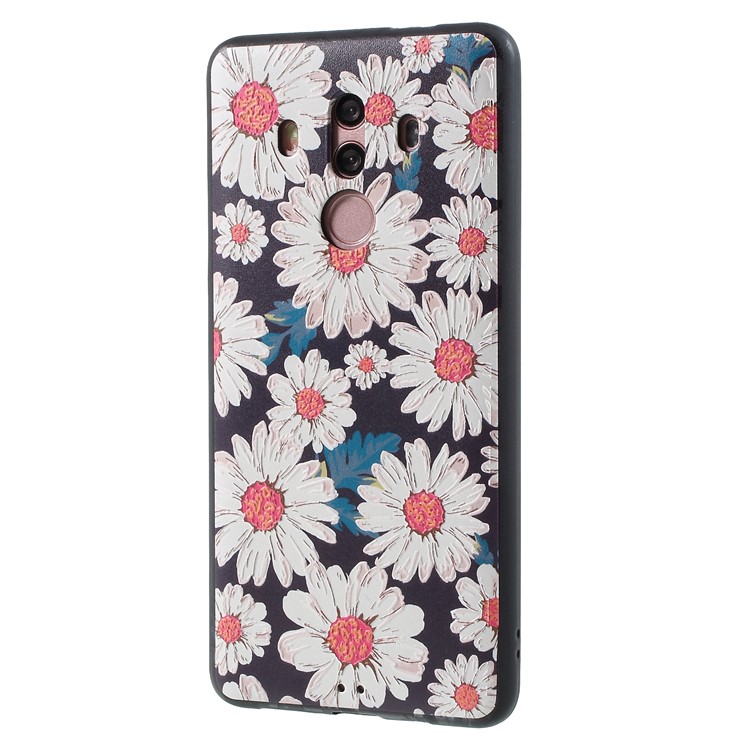 Embossed Pattern Soft TPU Mobile Casing for Huawei Mate 10 Pro - Daisy Flower-3