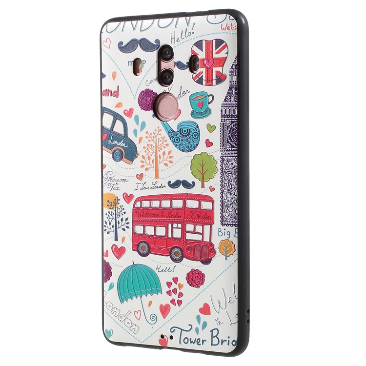 Embossed Pattern TPU Gel Cell Phone Case for Huawei Mate 10 Pro - Cartoon London-3