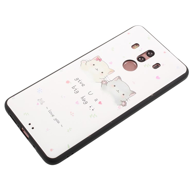Embossed Pattern Soft TPU Phone Accessory Case for Huawei Mate 10 Pro - Cute Cats-4