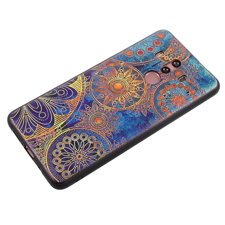 Embossed Pattern TPU Case Mobile Accessory for Huawei Mate 10 Pro - Mandala Flower-4